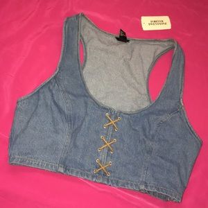 denim crop top